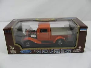 Road Legends 1/18 Diecast Orange 1934 Ford Pick Up Pro Street Model Truck #92259 - Picture 1 of 17
