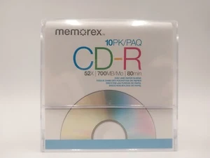 Memorex CD-R, 52x 700MB, 80 Min, 10er-Pack leere CDs NEU & VERSIEGELT! - Bild 1 von 4