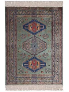 Hallway Runner Carpet Rug Green 68cm x 105cm Viscose Chiraz 9379 Floor Thin New - Picture 1 of 2