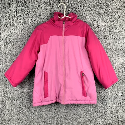 LL Bean Chaqueta Niñas XL 18 Rosa Con Capucha Aislante Manchado Trabajo Tareas Barbie Gorp Foto 1 de 4