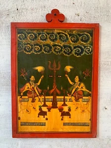 Hand Carved Vintage Art Antique Painting Traditional Wall Decor Hanging Gift - Picture 1 of 12