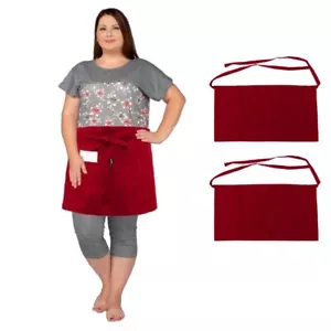 Unisex Waist/Half Bistro Server Aprons w. Pockets. Plus Size Apron XL XXL or ... - Picture 1 of 6