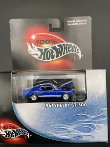 100% Hotwheels 1967 Shelby GT-500 NIB Black Box Blue 2002 #31 Limited Edition - Picture 1 of 3