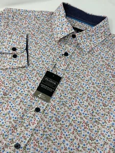 NEW Jos A Bank Shirt Men's Sz M Floral Stretch Button Up Traveler Slim Fit T0 - Picture 1 of 8