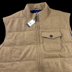 johnnie-O Lux Ultra Soft Full Zip Quilted Campers Jacket Vest Warm Camel XL $26 - Picture 1 of 11
