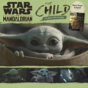 CALENDRIER MURAL 16 mois STAR WARS Le MANDALORIEN L'ENFANT 2022 Baby Yoda NIS - Photo 1/2