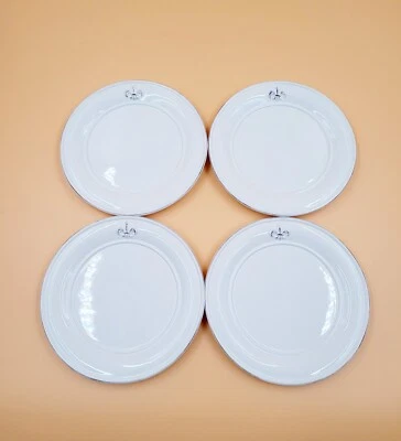 Juego de 4 platos de ensalada Williams Sonoma Elios Fleur de Lys Lily of Florence NUEVO Foto 1 de 4