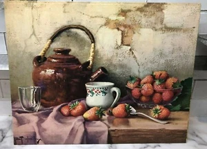 Vintage PRINT, STILL LIFE, STRAWBERRIES BY ROBERT CHAILLOUX 11x14 - Picture 1 of 4
