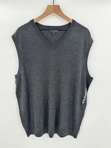 NEW Hart Schaffner Marx V-Neck Sweater Vest Merino Wool Gray Size 2XLT - Picture 1 of 7
