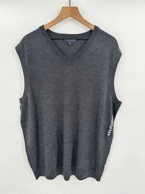 NUEVO Chaleco Suéter Hart Schaffner Marx Cuello en V Lana Merino Extra Fina Para Hombre’s 2XLT Foto 1 de 4