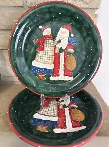 Set 2 piatti Babbo Natale Mates by Noble Excellence Babbo Natale 11” dipinti a mano - Foto 1 di 4