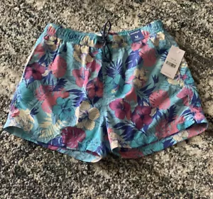 MaaMgic Mens Quick Dry Hibiscus Swim Trunks With Mesh Lining Swim Trunks Medium - Picture 1 of 8