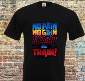 MAN & WOMAN - T-SHIRT - PRINT - SHIRT - NO PAIN _ NO GAIN - HOBBYSHIRT -GYM - Bild 1 von 1
