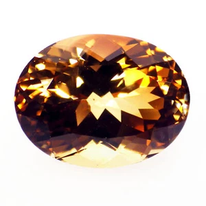 10,59 ct fantastischer ovaler (14 x 11 mm) 100 % natürlicher mäßiger Champange-Topas Brasilien - Bild 1 von 6