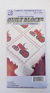 Tractor Quilt Blocks - 17.25x17.25 Finished Size -New - Picture 1 of 4