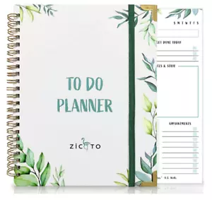 Simplified Greenery To Do List Notebook Daily Planner Easily Organize Journal - Picture 1 of 5