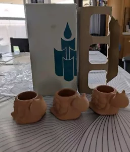 PARTYLITE P7171 "Wee Three" Tea Light Candle Holders 3 Terracotta Snails Damage - Picture 1 of 18
