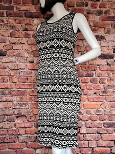 Womens Sleeveless Midi Dress Size 14 Black Mix Tg - Picture 1 of 10
