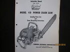 LOMBARD Model 4D Power Chain Saw Instruction & Parts Manual Original 1950s
