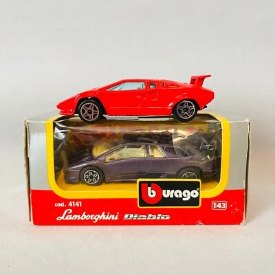 Lote de 2 Burago Lamborghinis: Lamborghini Countach 5000 y Diablo, escala 1:43 Foto 1 de 4