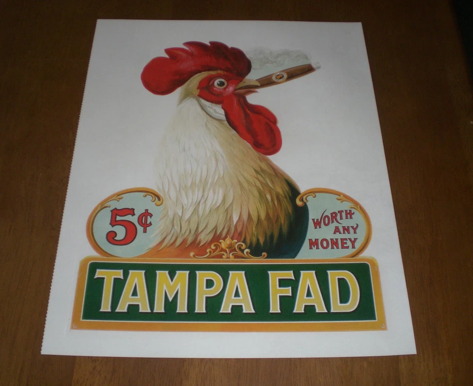 TAMPA FAD 5 CENTS CIGAR BOX INNER LABEL ART 11x14 PRINT            - Image 1 of 1