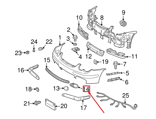 MERCEDES-BENZ C COUPE CL203 FRONT BUMPER LEFT GRILLE A2038851553 NO DUTY TO 🇺🇸 - Image 1 of 3