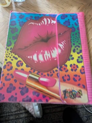 RARO Lápiz labial vintage años 80 Lisa Frank labios trampero guardián estilo carpeta guepardo Foto 1 de 4
