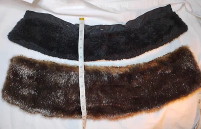 Dos collares de abrigo vintage de piel sintética con botones de aproximadamente 20" de largo Foto 1 de 4