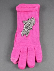 Neu Hot Pink Kristall Strick Handschuhe Zeigefinger Daumen für SMS Touchscreen G14 - Bild 1 von 12