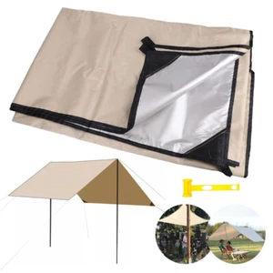 Tarp Zeltplane Sonnensegel Sonnenschutz Wasserdicht Abdeckplane mit Zeltstangen - Bild 1 von 15