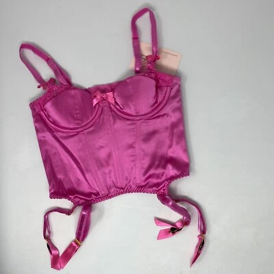 Sujetador Agent Provocateur Ayla Rosa Seda Longline 32B Nuevo con Etiquetas Foto 1 de 4