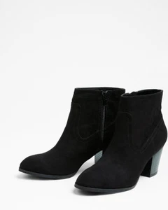 Midnight Velvet Open Zip Ankle Boots Booties Heels Black NEW NIB size 6M - Picture 1 of 2