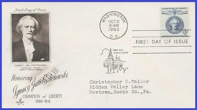 USA5 #1159 ADDR ARTCRAFT FDC   Ignacy Paderewski - Image 1 of 1