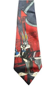 VTG Bugs Bunny Gold City Silk Neck Tie Looney Tunes 57” Cartoon Novelty Collect - Bild 1 von 4