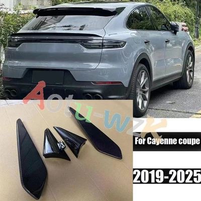 Black & Real Carbon GT Rear Roof Spoiler Lip For 2019-2025 Porsche Cayenne coupe - Image 1 of 4
