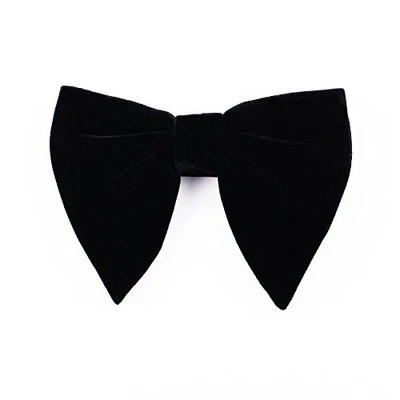 Black Velvet Bow Ties Mens Pre-Tied Satin Formal Tuxedo Big Bowtie Oversized  - Image 1 of 2