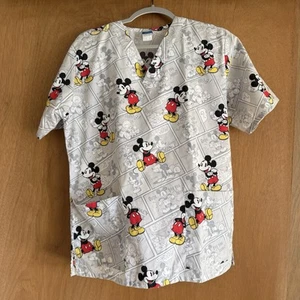 Blusa Médica Disney Mickey Mouse Cómic Cuello en V XS - Imagen 1 de 4