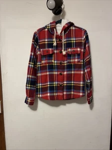 Abercrombie & Fitch Plaid Hooded Jacket – Red/Blue/Yellow –Youth Size Large –EUC - Picture 1 of 4