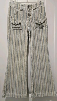 Vtg. Limited Too Girl's Pants Stripe Velour/Corduroy Flare Pockets-Sz. 7 Slim - Image 1 of 4