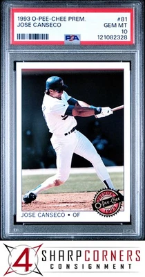 1993 O-PEE-CHEE PREMIER #81 JOSE CANSECO ATHLETICS PSA 10 - Image 1 of 2