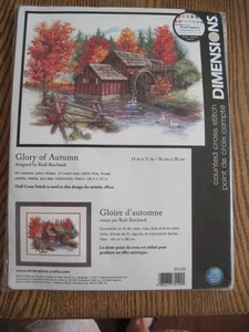 Kit Gloria del Otoño Punto de Cruz Contado Dimensiones De Colección - Escena de Otoño Nuevo de Lote Antiguo - Imagen 1 de 5