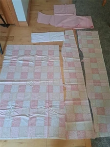 RICHLOOM FLANNEL CHEATER QUILT SQUARES FOR BABY GIRL PLUS PLAIN PINK AND WHITE - Picture 1 of 5