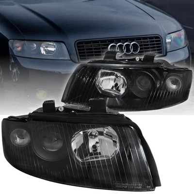 Scheinwerfer Set Klarglas für Audi A4 B6 8E Bj. 2000-2004 Schwarz - Bild 1 von 4