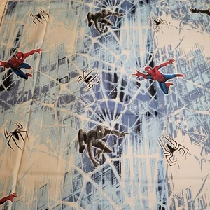 Spider-Man 3 Marvel Cotton Fabric 1yd x 44 Black Red Blue Web Comic Quilt - Picture 1 of 14