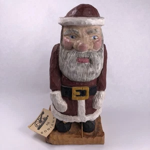 Vintage handgeschnitzter Weihnachtsmann Altholz primitive Volkskunst signiert/datiert 1990 - Bild 1 von 7