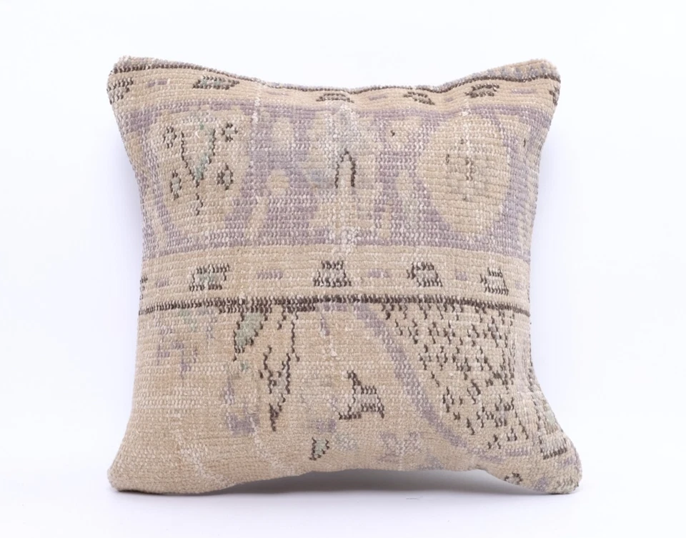 Authentic Turkish Kilim Pillow Cover | Vintage Handwoven Boho Decor - Image 1 of 4