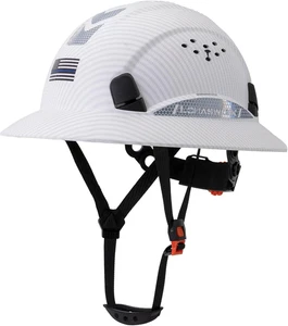 Schutzhelm mit Vollkrempe, OSHA Bauarbeiten zugelassen, ABS-Schutzhelm mit 6 Po - Bild 1 von 6