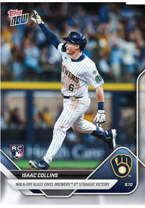 2025 MLB Topps Now #545 Isaac Collins RC Milwaukee Brewers - Bild 1 von 2