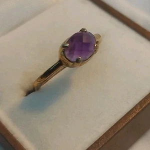 C&V Amethyst 14k Plated 925 Sterling Silver Candvjewellery Size P - Picture 1 of 7