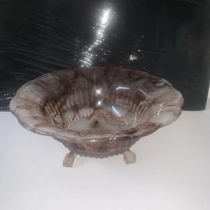 Walther & Sohne Cloud Glass Frosted Bowl ‘Hanna’ Sepia Oralit -Rare - - Picture 1 of 10